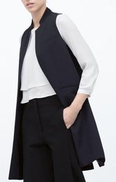 Women's Spring Autumn Hot Sale Outwear Long Blazer Vests Office Ladies Notched Blazer Waistcoats