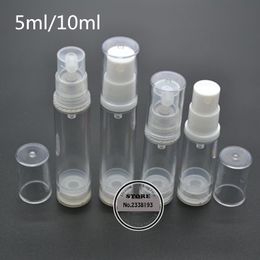 Free shipping, 50pcs X 5ml/10ml vacuum spray bottles, medicine bottles, small capacity plastic bottle, mini empty bottles