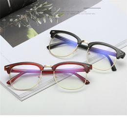 Wholesale-Oulylan Finished Myopia Glasses Women Vintage Half Frame Spect Short Sighted Eyeglasses -1.0 -1.5 -2.0 -2.5 -3.0 -3.5