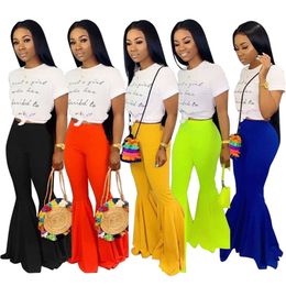 Women skinny flared pants candy Colour bell bottoms fashion tights stretchy leggings bootcut casual bodycon leggings high waist pants 470