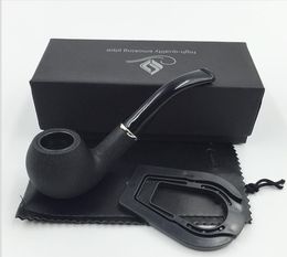 Hot-selling frosted filter pipe Classic solid wood curved pipe holder wooden tobacco gift box packaging