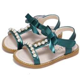 COZULMA 2019 Children Girls Summer Shoes Girls Sandals Flip Flops Kids Beach Sandals Girls Princess Pearl Beading Shoes With Bow