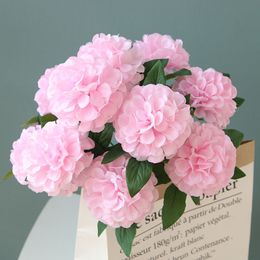 10 Heads Hydrangea Silk Flower Ball Artificial Flowers Birthday Home Wedding Decoration Accessories Fake Flowers Bouquet