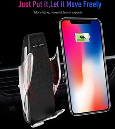 Automatic Clamping Car QI Wireless Charger 360 Degree Rotation Car Mount Fast Charger Air Vent Holder For IP Samsung Xiaomi