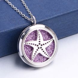 Hollow Floating Magnetic Sea Starfish Locket Pendant Jewelry Aroma Perfume Fragrance Essential Oil Diffuser Locket Necklace