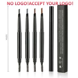 NO Brand!Double End Eyebrow Pencil Waterproof Natural Pomade Eye brow Pen with Brush accept your logo