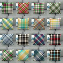 45cm Pillow Case Cover Stripe Cushion Covers New Plaid Linen Sofa Pillow Case Cushion Cover Xmas Gift Home Decor
