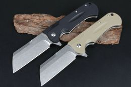 2020 High Quality HHY01 Ball Bearing Flipper Folding Knife D2 Stone Wash Tanto Blade G10 Handle Outdoor Camping Hiking Folding Knives