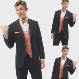 New Black Men Wedding Tuxedos 2 Pieces Slim Fit Groom Wear Two Button Formal Business Blazer Clothing