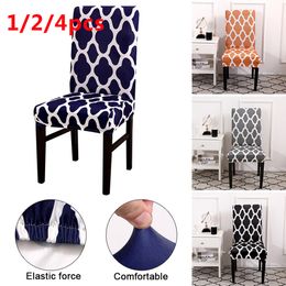 1/2/4pcs Chair Cover Spandex Stretch Elastic Slipcovers Printed Seat Chair Covers For Dining Room Kitchen Wedding Banquet Hotel