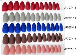 Na074 Fake Nails Matte False Nail 24pcs Avtagbara Tips för Nail Extension Manicure Art Tryck på falska falska naglar