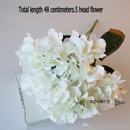 Artificial Flower Hydrangea 5 Heads Silk Hydrangea Bouquet for Wedding Party New Year Decoration Fake Flowers Home Decor