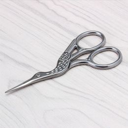 Stainless Steel Retro Tailor Scissor Crane Shape Sewing Small Embroidery Craft CrossStitch Scissors DIY Home Tools (Golden)
