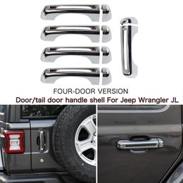 4 Doors Door Handle Car Door Tail Outside Door Shell Silver 10PCS For Jeep Wrangler JL 2018+ High Quality Auto Exterior Accessories