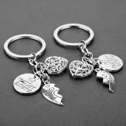 Creative Keychain Friendship Hear Pendant Key Chain Rings No Matter Where Best Friend Key Holder Accessories Souvenirs