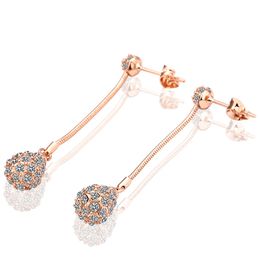 Classical 18K Rose Gold Plated Water Drop Stud Earrings Genuine Austrian Crystal Fashion Costume Women Earrings Jewelry Whole 206j