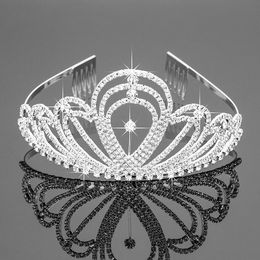 Bridal Tiaras With Rhinestones Wedding Jewelry Girls Headpieces Birthday Party Performance Pageant Crystal Crowns Wedding Accessories BW-ZH033