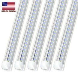 stock in usa V-Shape 4ft 28W 6000K Clear Cover T8 LED Integrated Single Fixture Tube Shop Light Garage Light 2800 Lumens Workbench light