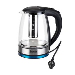 US Stock 1500W 1.8L Stainless Steel Electric Glass Kettle Water Kettle with Filter Kitchen Tool
