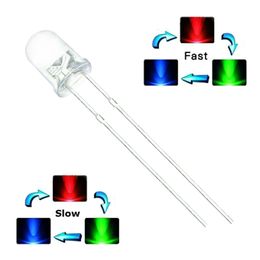 light emitting diode is UK - 100pcs lot F3 3mm Fast Slow RGB Flash Red Green Blue Rainbow Multi Color Light Emitting Diode Round LED Full Color