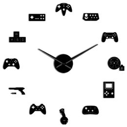 Newest Game Controller Video Diy Giant Wall Clock Game Joysticks Stickers Gamer Wall Art Video Gaming Signs Boy Bedroom Roo