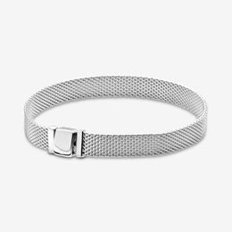 Genuine 100% 925 Sterling Silver Reflexions Mesh Bracelet Fit Authentic European Dangle Charm For Women Fashion Wedding Engagement Jewellery Accessories