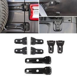 2Door Car Door Hinge/Hinge Cover/Spare Tire Holder Hinge Cover Carbon Fiber For Jeep Wrangler JL 2018+ Auto Exterior Accessories