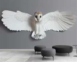 Custom Any Size 3d Wallpapers Embossed Bird Animal Pattern TV Sofa Background Wall Silk Mural Wallpaper