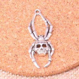 36pcs Charms skull spider halloween 40*16mm Antique Making pendant fit,Vintage Tibetan Silver,DIY Handmade Jewelry