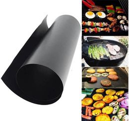 33*40 CM*0.2 MM Barbecue Grilling BBQ Grill Mat Portable Non-stick and Reusable Make Grilling Easy Black Oven Hotplate Mats YD0577