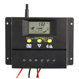 Freeshipping Solar charge controller 60A LCD display Voltage settable easy setup 12V 24V AUTO WORK durable solar panel voltage regulator