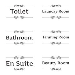 removable pvc door sticker toilet bathroom laundry room decal english WC sign poster funny fashion style decor