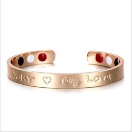 On Sale New Type Of Couple Type Rose Gold Magnetic Copper Jewelry Set With Magnetite Health Bracelet Manufacturers Direct Sales