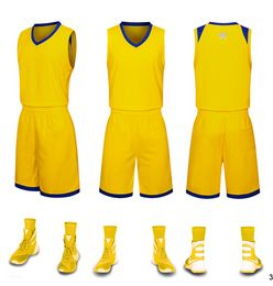 2019 New Blank Basketball jerseys printed logo Mens size S-XXL cheap price fast shipping good quality Yellow Y001AA12