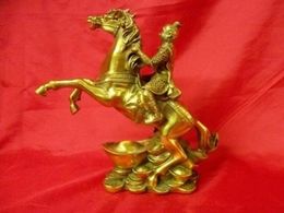 China Old Bronze Feng Shui decoration Horse and monkey copper Statue