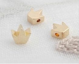 100PCS 5MM Gold Color Plated Crown Shape Spacer Beads Bracelet Beads High Quality Jewelry Accessories