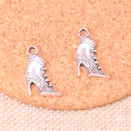 48pcs Charms vintage high heeled ladies boots shoes 23*15mm Antique Making pendant fit,Vintage Tibetan Silver,DIY Handmade Jewellery