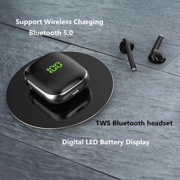 Bluetooth 5.0 Wireless Earbuds with Wireless Charging Case TWS Stereo Headphones in Ear Built in Mic Headset Low Latency, with Deep Bass for Sport Workout Travel TV