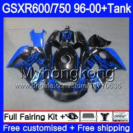 Body +Tank For SUZUKI SRAD GSXR 750 600 GSXR600 96 97 98 99 00 291HM.23 GSXR-600 GSXR750 1996 1997 1998 1999 2000 Fairings hot Blue flames