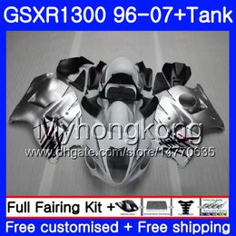 Body For SUZUKI Hayabusa GSXR 1300 GSXR1300 96 97 98 99 00 01 07 Silver white 333HM.3 GSX R1300 1996 1997 1998 1999 2000 2001 2007 Fairing