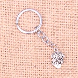 22*15mm skull in sombrero with guitar KeyChain, New Fashion Handmade Metal Keychain Party Gift Dropship Jewellery