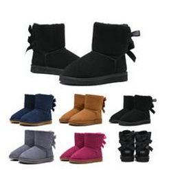 New Arrival Designer Kids Boots WGG Australian Snow Winter Boots Bailey Bow Children Girl Boy Triple Black Pink Khaki Ankle Booties 26-35