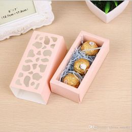 Hollow Macaron Box Cupcake Container Valentine Chocolate Packing Baking Package Macaron Packing Paper Cake Boxes 4*6*13cm