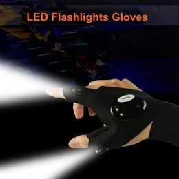 5PCS LED Flashlights Gloves Night Fishing Glove Tool Parts with Light Handy Glove Repairs Tools Hunting Camping Cycling Gear