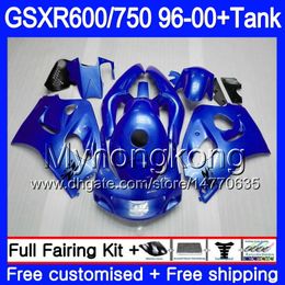 Bodys +Tank For SUZUKI SRAD GSXR 750 600 1996 1997 1998 1999 2000 ALL Gloss blue 291HM.68 GSXR600 GSXR-750 GSXR750 96 97 98 99 00 Fairing