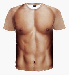 New Fashion Funny 3D T-shirt Naked skin color Funny Man Full Print T Shirt Quick Dry Clothing Summer Short Sleeve Tops Sexy Tees