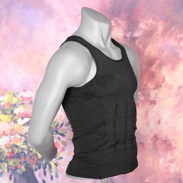 Fashion-mens Vest Tank Tops Slimming Body Shaper Bellly Buster Underear Compression Shirt for Men s m l xl xxl