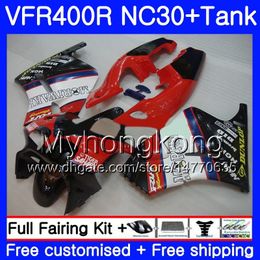 Kit For HONDA RVF400R V4 VFR400R 1989 1990 1991 1992 1993 factory red hot 269HM.44 VFR400 RVF VFR 400 R NC30 VFR 400R 89 90 91 92 93 Fairing