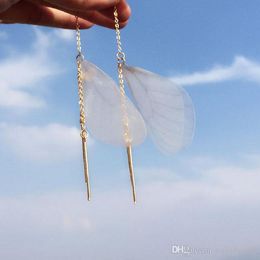 Dangle & Chandelier Creative handmade Jewellery Butterfly wings long section tassel earrings feminine Korean earring ear line