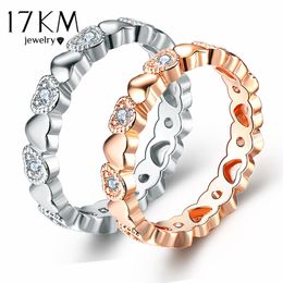 Female Endless Love Heart Ring for Women Lover 2 Color Fashion Engagement Wedding Jewelry Cubic Zirconia Rings